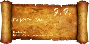 Fejér Ida névjegykártya